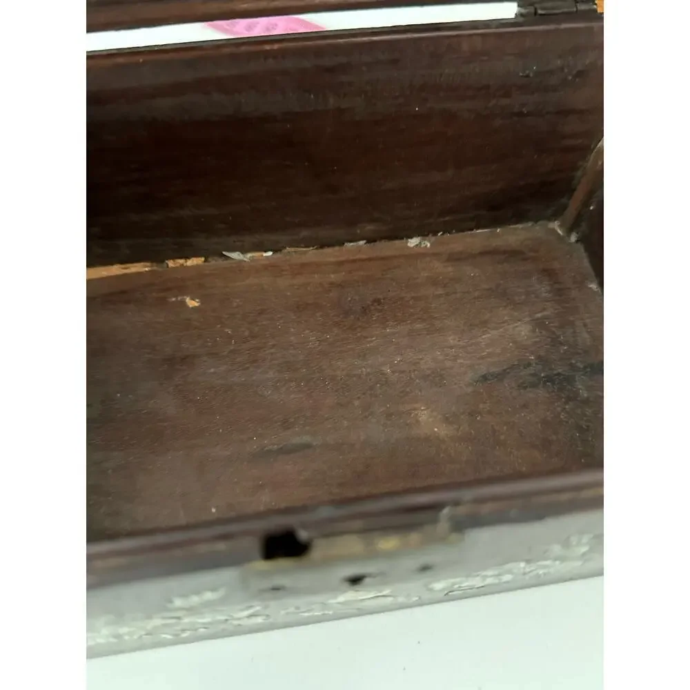 Antique Chinese or Vietnamese Rosewood Mother of Pearl Abalone Inlaid Box